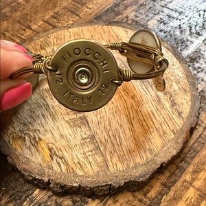 Bourbon and Bowties Brass-Tone Fiocchi Shot Shell Wire-Wrapped Bracelet